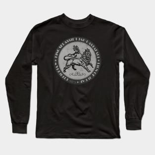 Selassie I Lion of Judah BW Long Sleeve T-Shirt